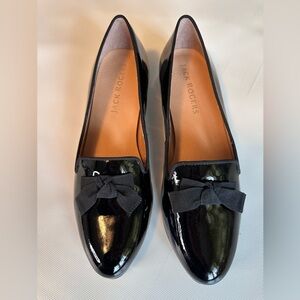 Jack Rogers Ginny Bow Loafers Black Patent Leather Size 10